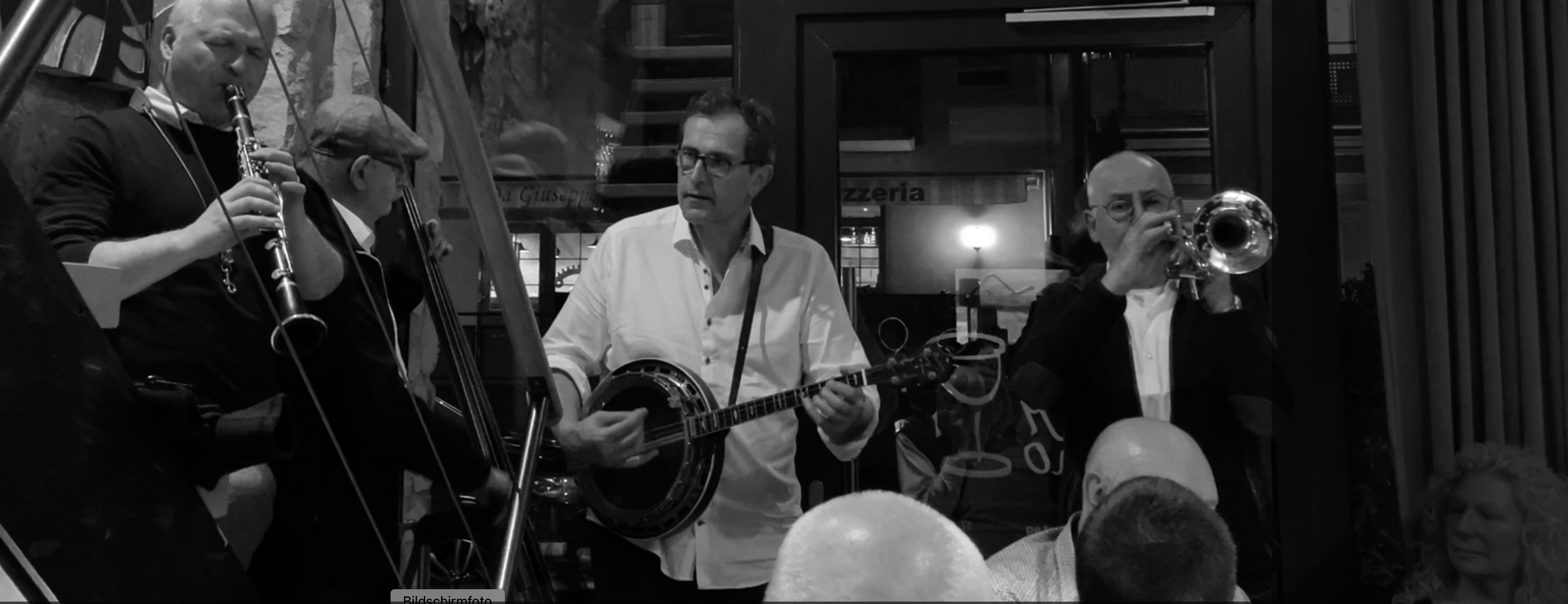 Dr. No and his Jazztigers (2023 mit Hanspeter Tre�, Helmut Maier und Otto Bauknecht)